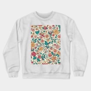 Floral Pattern Colorful Cartoon: Flourishing Cartoon Blossoms Crewneck Sweatshirt